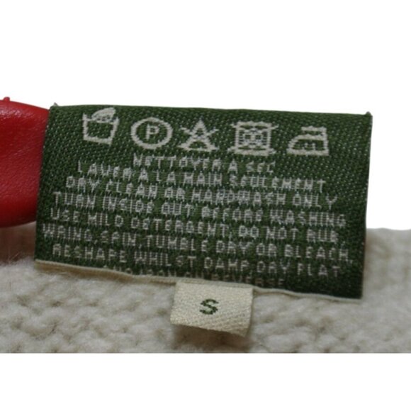 Carraigdonn Ireland Aran Cable Knit Wool Cardigan Womens Small Notre Dame Logo - Picture 3 of 9